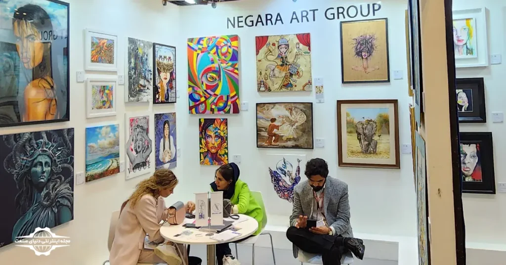 غرفه گروه هنری نگارا در نمایشگاه هنر دبی 2024