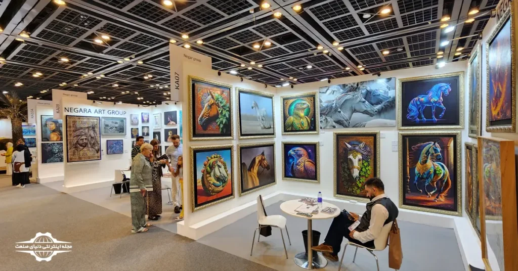غرفه گروه هنری نگارا در نمایشگاه هنر جهانی دبی 2024